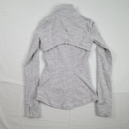 Lululemon Define Gray Quarter Zip Womens Size 0 167/74Y Yoga