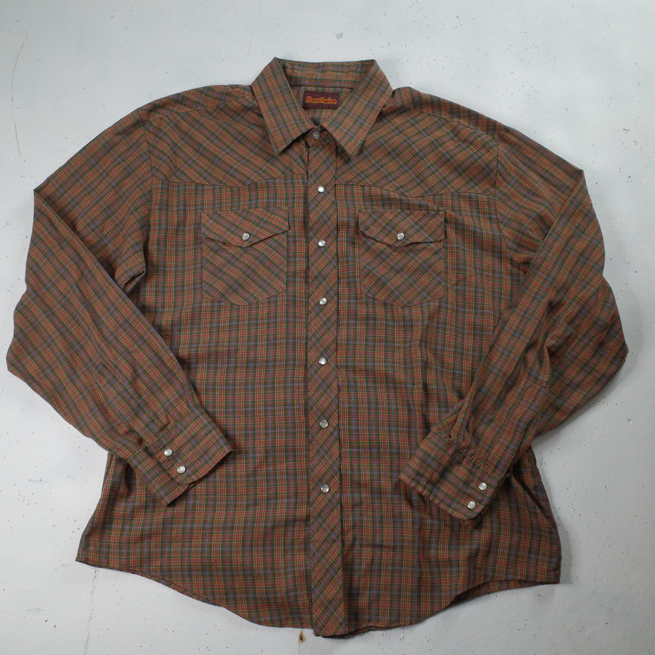 Vintage Ranchaire Pearl Snap Button Long Sleeve Shirt Mens XL