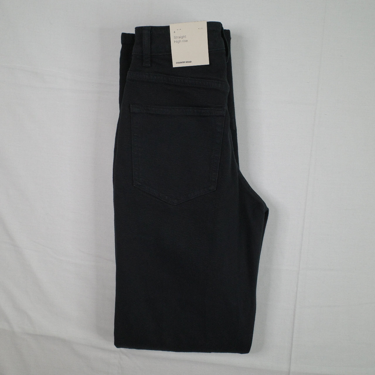 Country Road High Rise Straight Jeans Black Womens 4 with tags