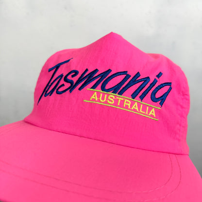 Vintage Nylon Tasmania Neon Pink Snapback Cap