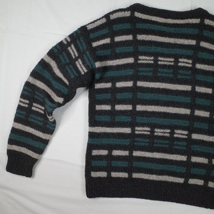 Coogi Style Boytex Pure Wool 90's Hand Made Knit Fleece Sweater Mens Large