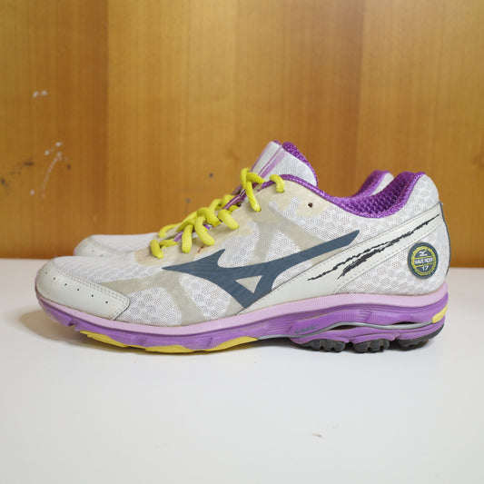 Mizuno Women's Size 10 Wave Rider 17 Running Shoes White Black Purple