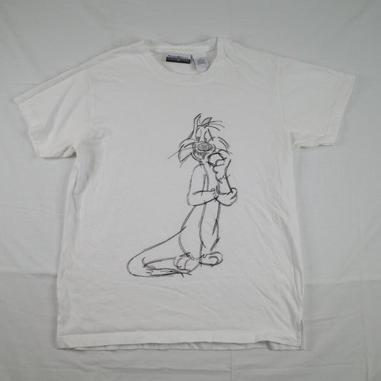 Vintage Sylvester Cat Warner Bros Studio Store 1995 White T-Shirt Mens XL