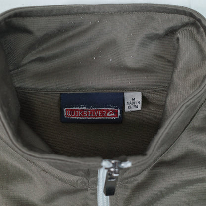 Quicksilver Vintage Light Brown Full Zip Track Jacket Mens Medium