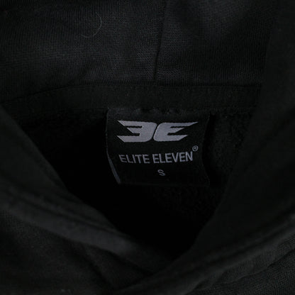 Elite Eleven Hoodie Orange Logo Black Hoodie Oversized Sweater Pullover Mens Small