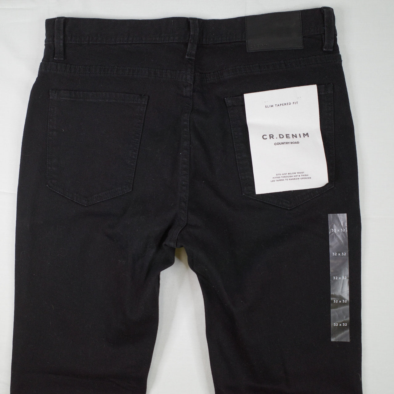 Country Road Denim Black Jeans Slim Tapered W32 L32 NEW RRP:$109