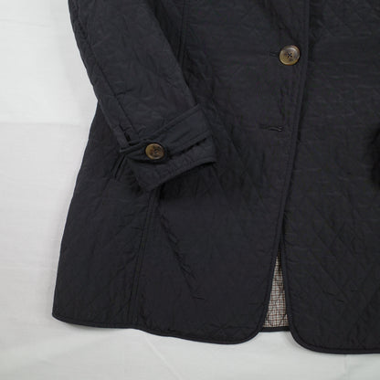 Max Mara Vintage Quilted Black Jacket Missing Buttoms Size 14