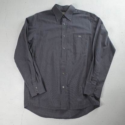 Vintage Lacoste Business Shirt Mens 40 Gray Button Down