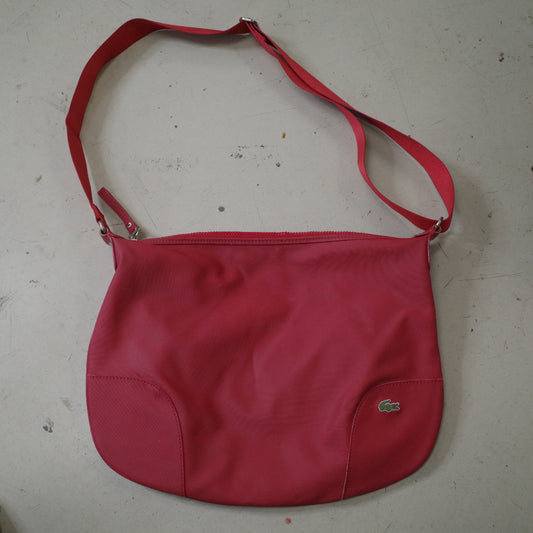 Lacoste Shoulder Bag Hobo Bag Red Leather