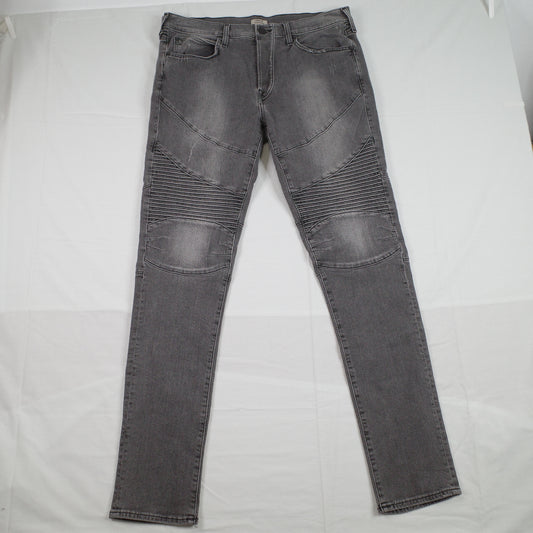 True Religion Rocco Relaxed Skinny Black Faded Jeans Mens Waist 33