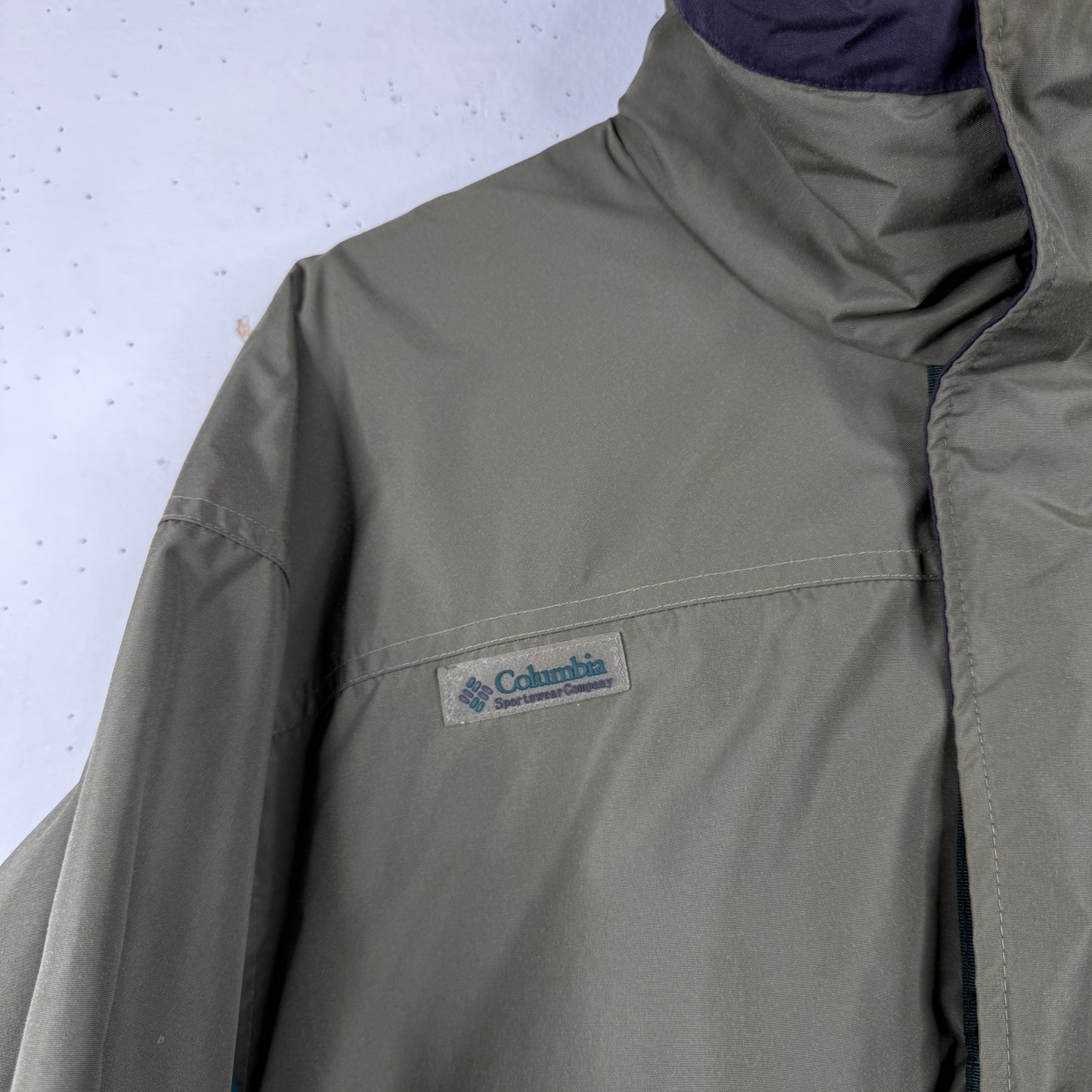 Columbia Bugaboo Olive Black Winter Jacket Radial Sleeve Mens Small Damaged Zip