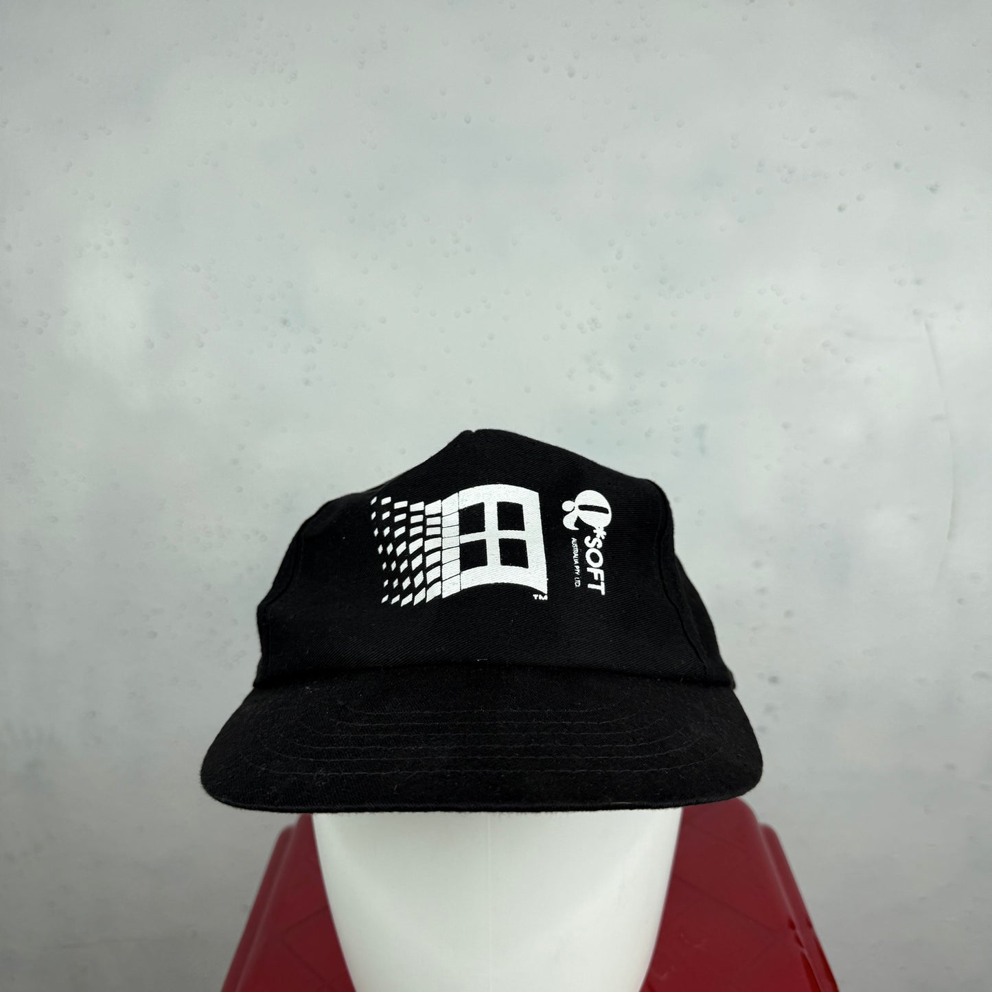 Vintage Q Soft Microsoft Black Snapback Hat