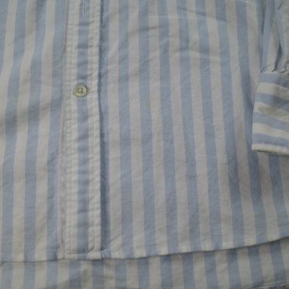 Gant Oxford Banker Blue White Stripe Cotton Button Up Mens 2XL