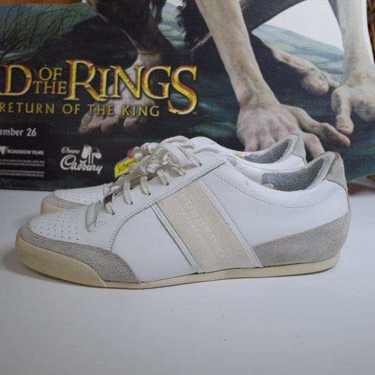 Burberry Suede Leather White/Grey Trainers EU 44 US11