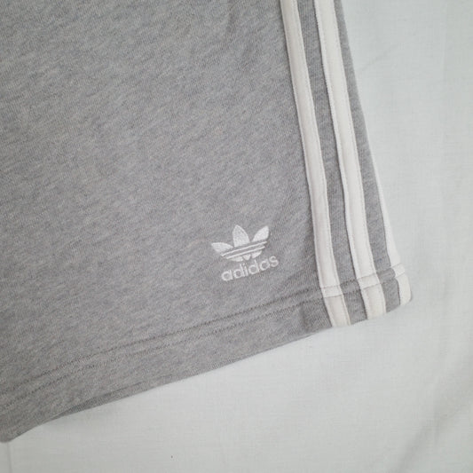 Adidas Grey Sweat Performance 3 Stripes Sweat Shorts Mens Small
