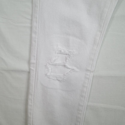 G-Star RAW 3301 Slim Jeans Mens 31x32 White Paper Destroyed Stretch Denim Pants NEW