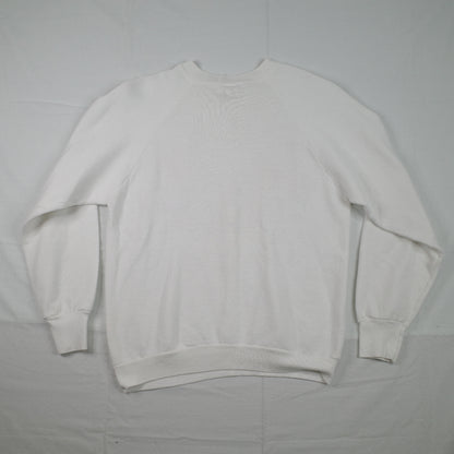 Vintage Cute Bunny Rabbit Graphic Crewneck Sweater White Women's Small