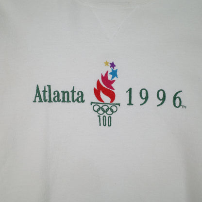 Champion Atlanta 1996 Olympics White Sweater Crewneck Mens XL
