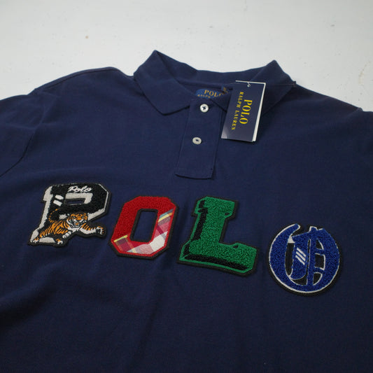 Polo Ralph Lauren Polo Spell Out Embroidered Tiger Navy XL NWT