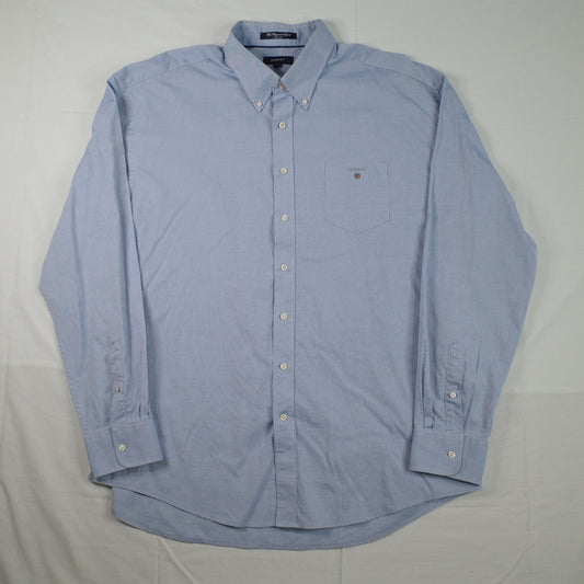 Gant Men’s Shirt Pinpoint Oxford Regular Fit Blue Size 3XL XXXL