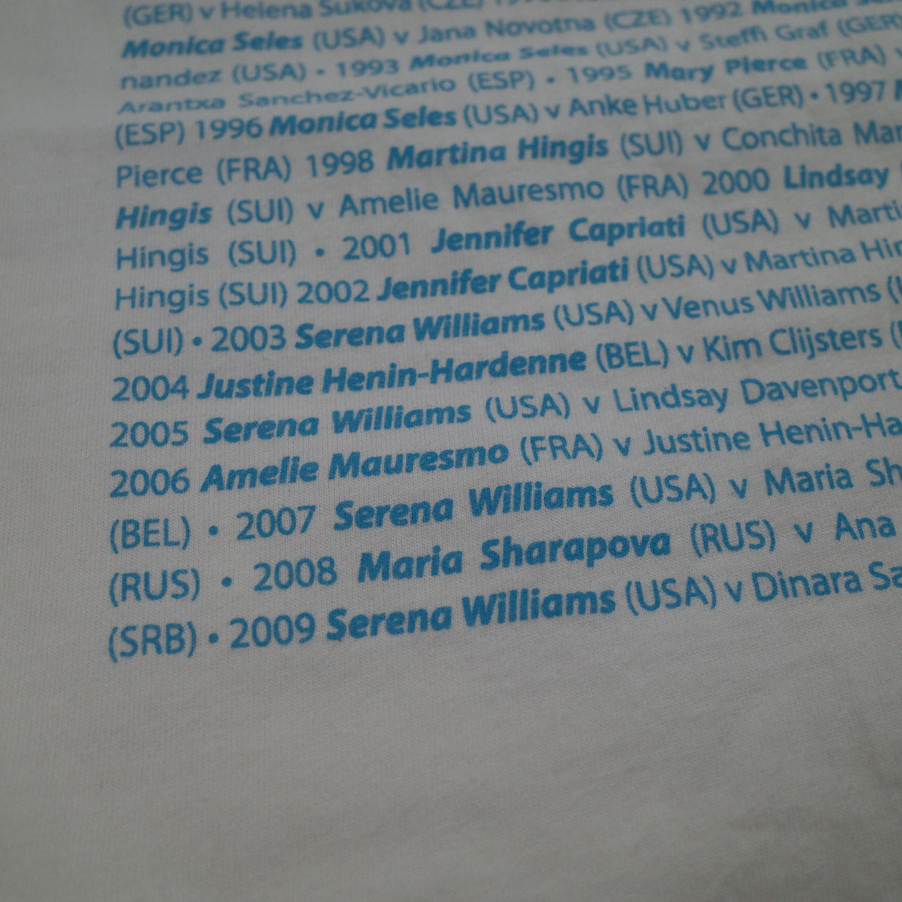 Australian Open 2010 21 Years Winner Back Print T-Shirt White Mens Small