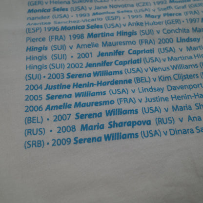 Australian Open 2010 21 Years Winner Back Print T-Shirt White Mens Small