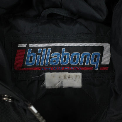 Vintage Billabong Black  Full Zip Hooded Piping Jacket Mens Extra Small 90's