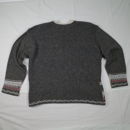 RAAM 90's Acrylic Wool Angora Farmer Love Floral Knit Sweater Cardigan Women's XL