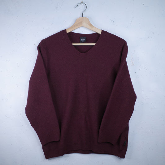 Hugo Boss Slim Fit  Wool Maroon Sweater Women's XXL