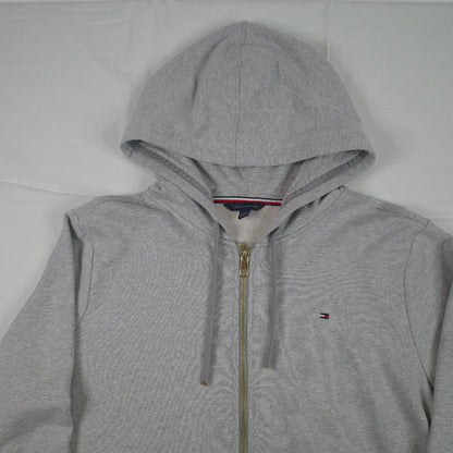Tommy Hilfiger Grey Zip Up Hoodie Cotton Men's XXL