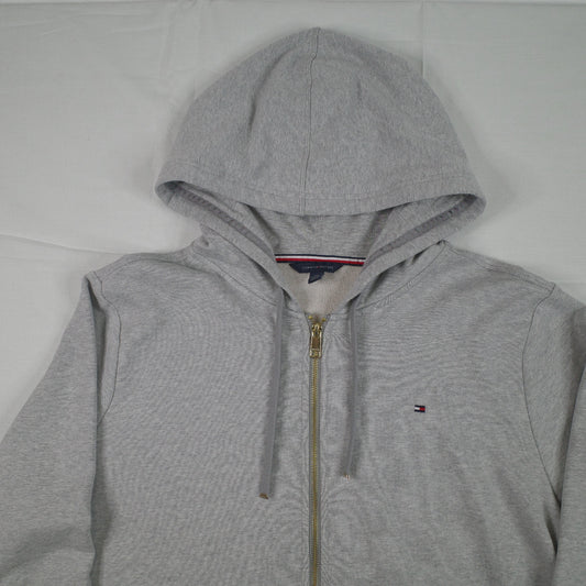 Tommy Hilfiger Grey Zip Up Hoodie Cotton Men's XXL