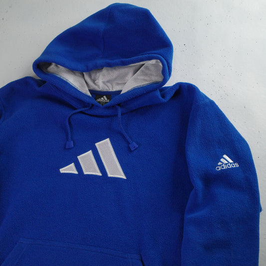 Vintage Adidas Trefoil Hoodie Fleece Vintage 1990s Mens Small Navy