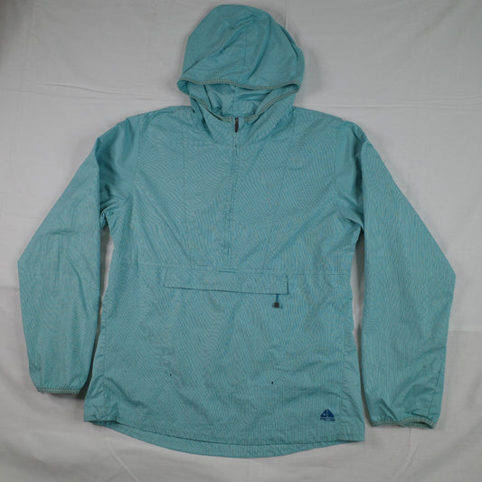 Nike ACG Grid Rip Stop Teal Kangaroo Half Zip Hooded Jacket Mens Medium