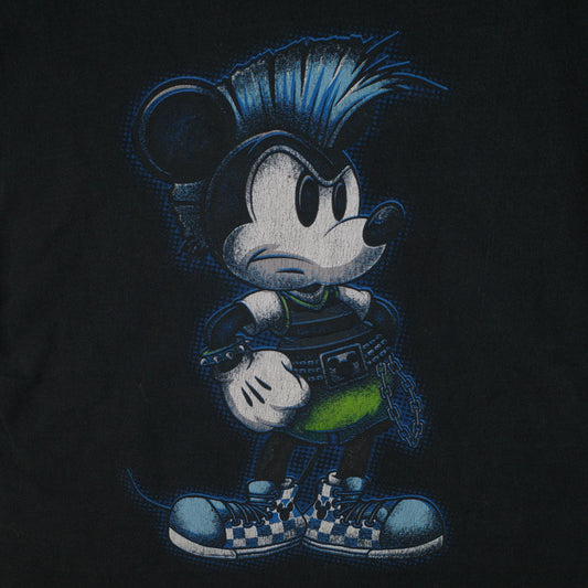 Vintage Disneyland Punk Mickey Graphic T-Shirt Youth XL fits Mens Small