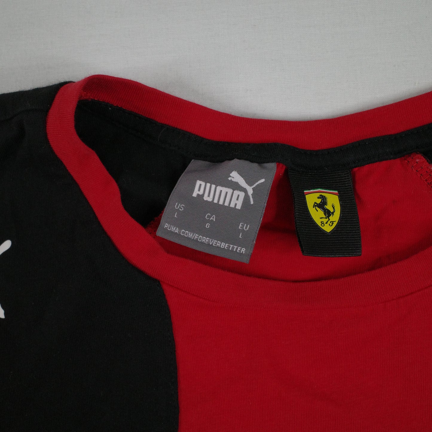 PUMA Scuderia Ferrari Drivers Logo Crew Neck Short Sleeve T-Shirt Mens Small