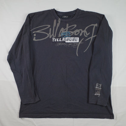 Vintage Billabong T Shirt Mens 2XL Gray Long Sleeve Y2k Skate Surf
