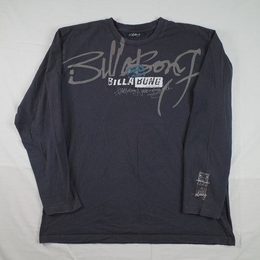 Vintage Billabong T Shirt Mens 2XL Gray Long Sleeve Y2k Skate Surf