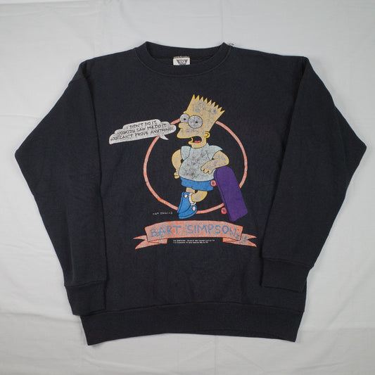 Vintage The Simpsons Bart Simpson Sweater Crewneck Mens Medium print cracking