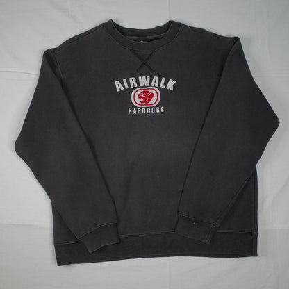 Vintage Airwalk Hardcore Mens Large Black Sweatshirt Crewneck Skateboard Mens Large