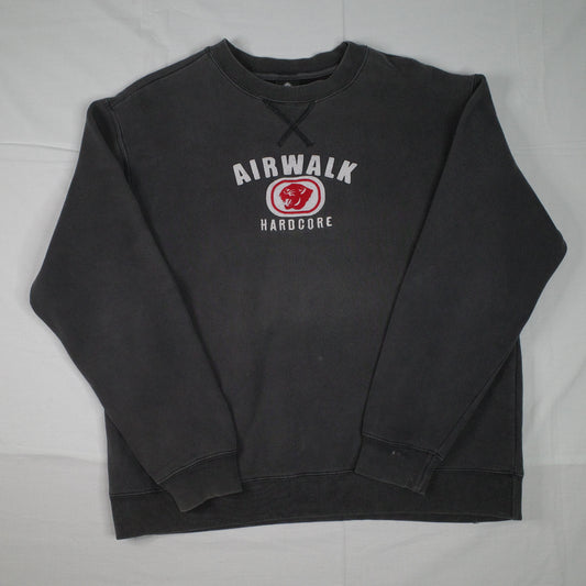 Vintage Airwalk Hardcore Mens Large Black Sweatshirt Crewneck Skateboard Mens Large