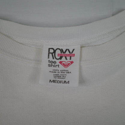 Roxy White Back Print Vintage Pullover Crewneck Womens Medium