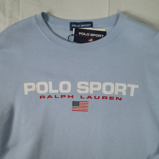 Polo Ralph Lauren Polo Sport Baby Blue Spell Out Sweater Crewneck Mens XXL NWT