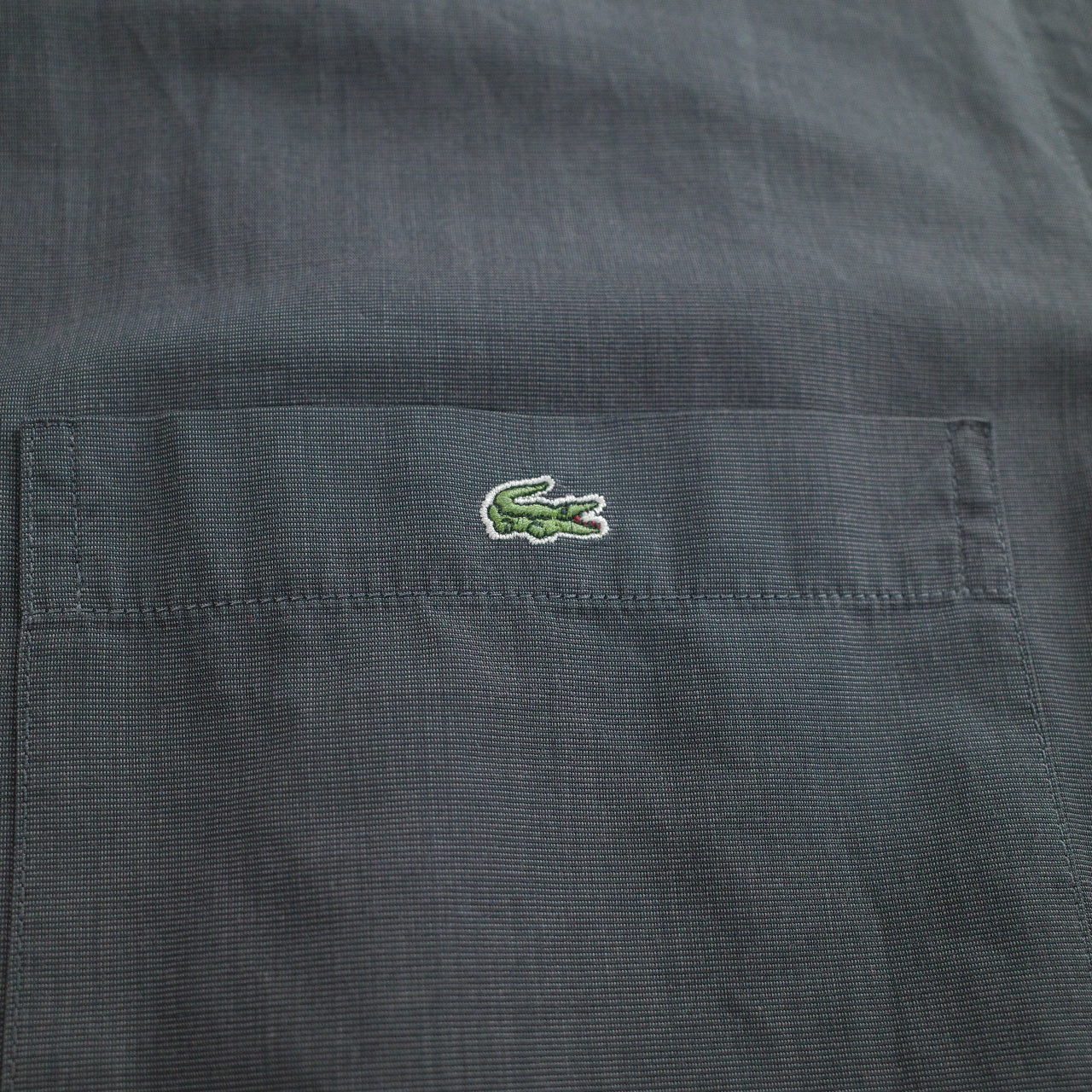 Vintage Lacoste Business Shirt Mens 40 Gray Button Down
