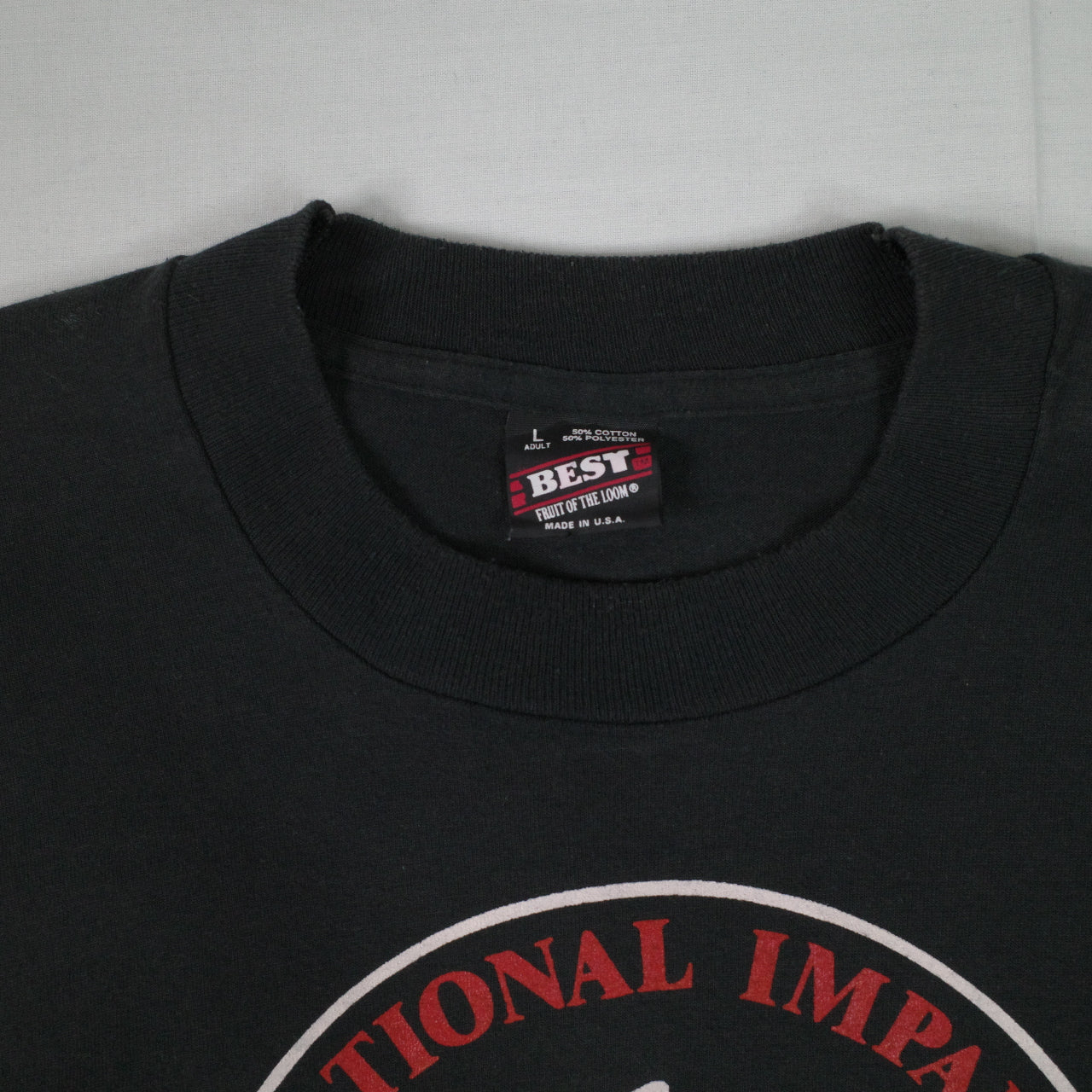 Vintage Chevy T-Shirt National Impala Association Black Single Stitch Mens Large