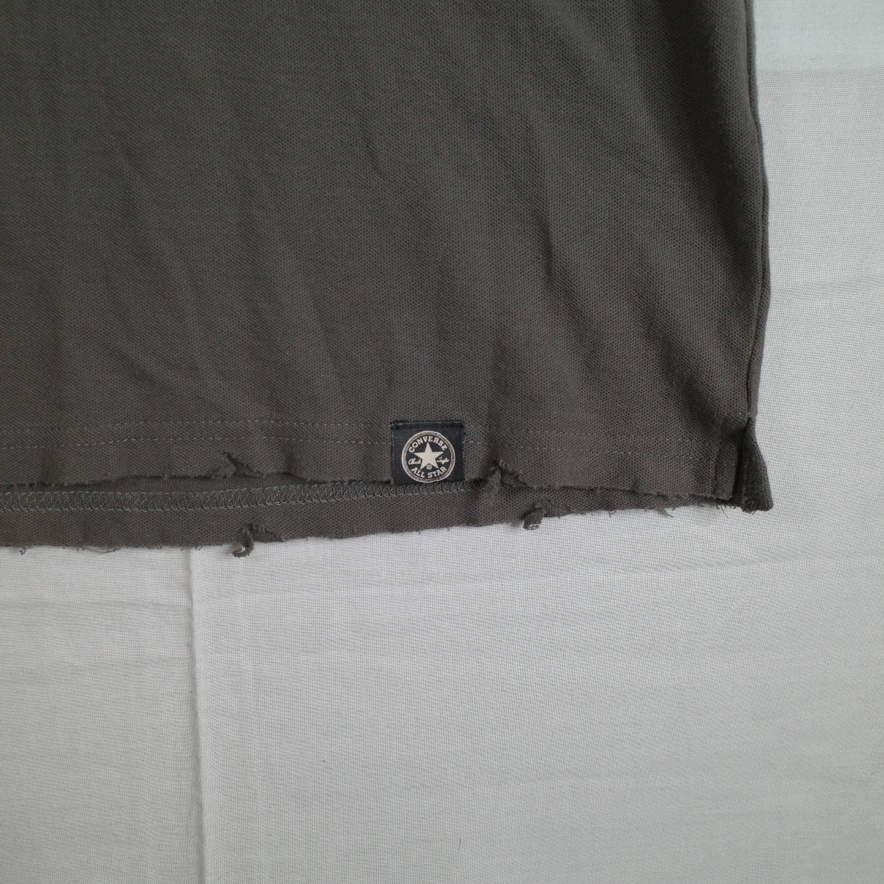 Vintage Converse Distressed Dark Grey Mens Short Sleeve Polo Medium New