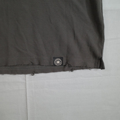 Vintage Converse Distressed Dark Grey Mens Short Sleeve Polo Medium New