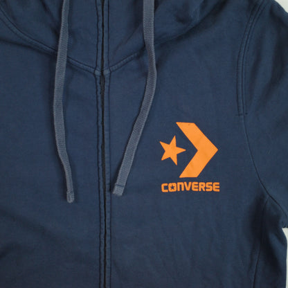 Vintage Converse Cons Blue Full Zip Up Hoodie Mens Medium