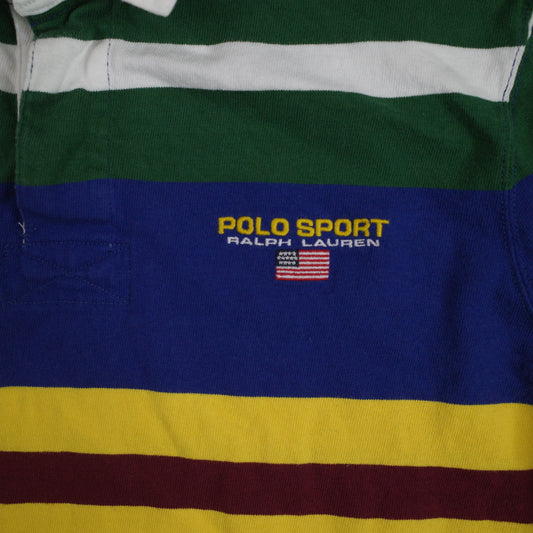 Polo Ralph Lauren Men's Classic Fit Polo Sport Rugby Shirt Blue Green White Large
