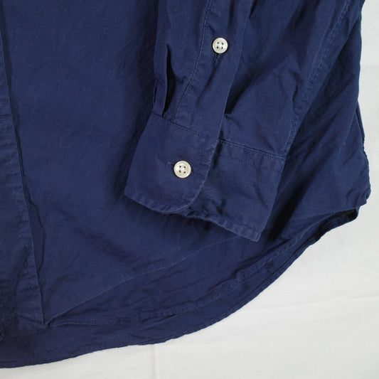 Ralph Lauren Shirt Mens Medium Blue Button Down Slim Fit Stretch Oxford