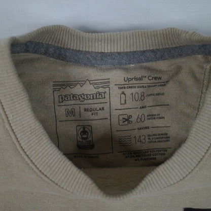 Patagonia Mens Sweater Uprisal P6 Label Crewneck Beige Medium